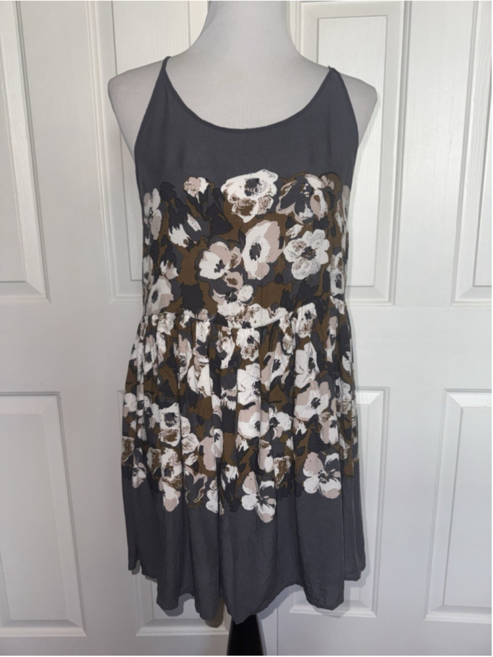 Free People Intimately Floral Slip Dress Strappy Open Back Babydoll Boho Fairy M